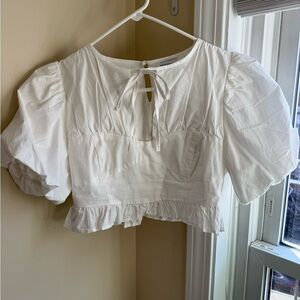 White Puff Sleeve top